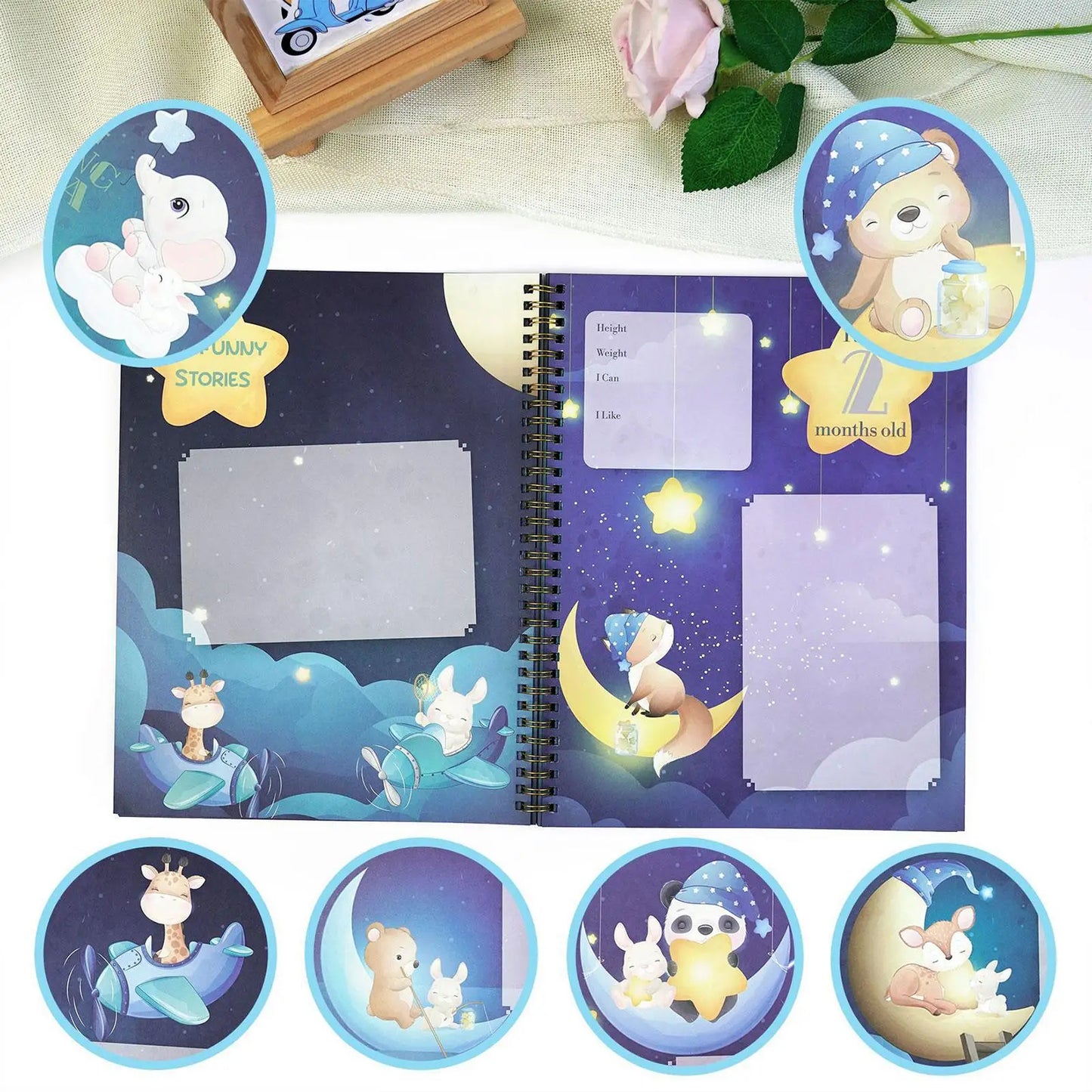 Baby Memory Book 40 Pages Baby Book Gender Neutral Photo Album Baby Shower Gift Minimalist Pregnancy Book Keepsake for Boy Girl