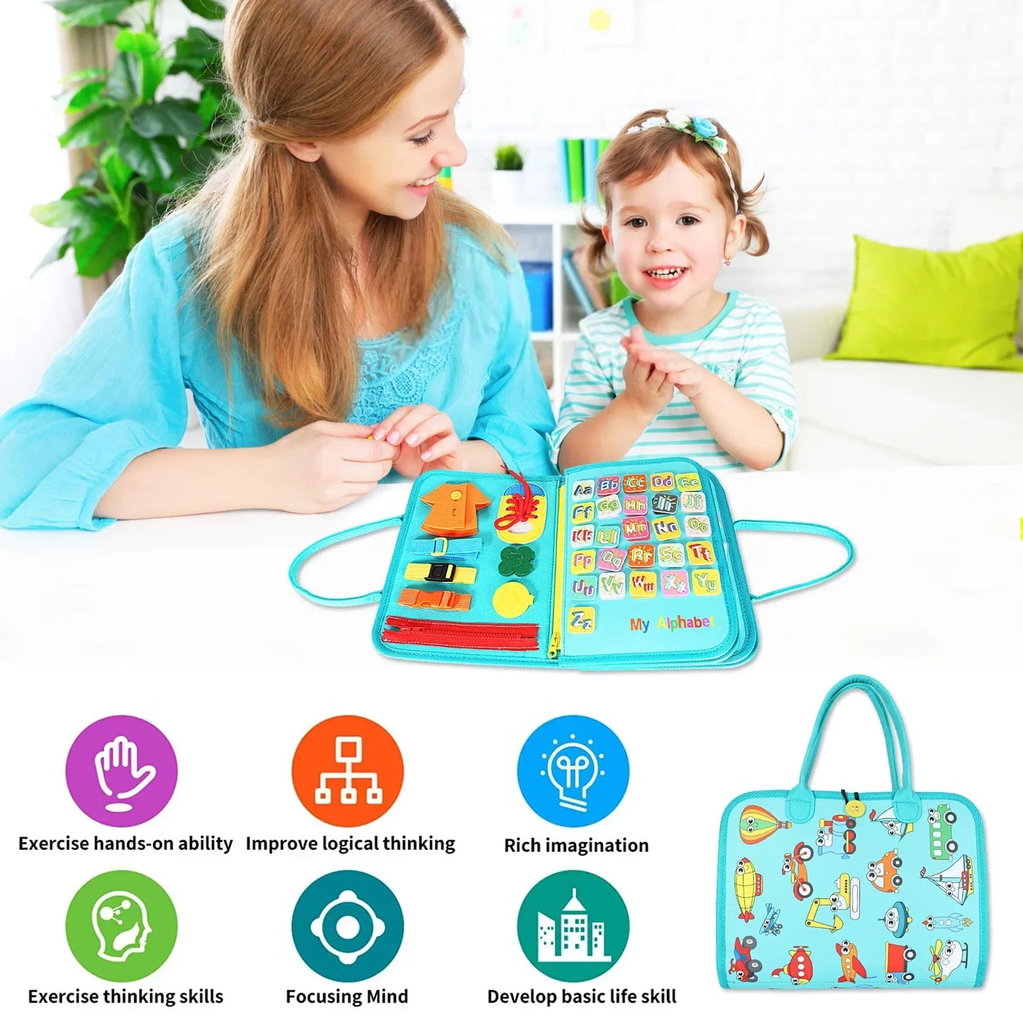 Baby Busy Board Sensory Toys Toddlers Felt Sensory Toy Preschool Learning Educational Travel Activities For Fine Motor Skills