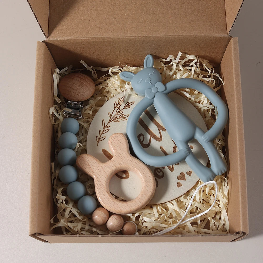 Baby Photo background Props Set – Newborn Growth Milestone Cards for Photoshoots bunny teether gift set