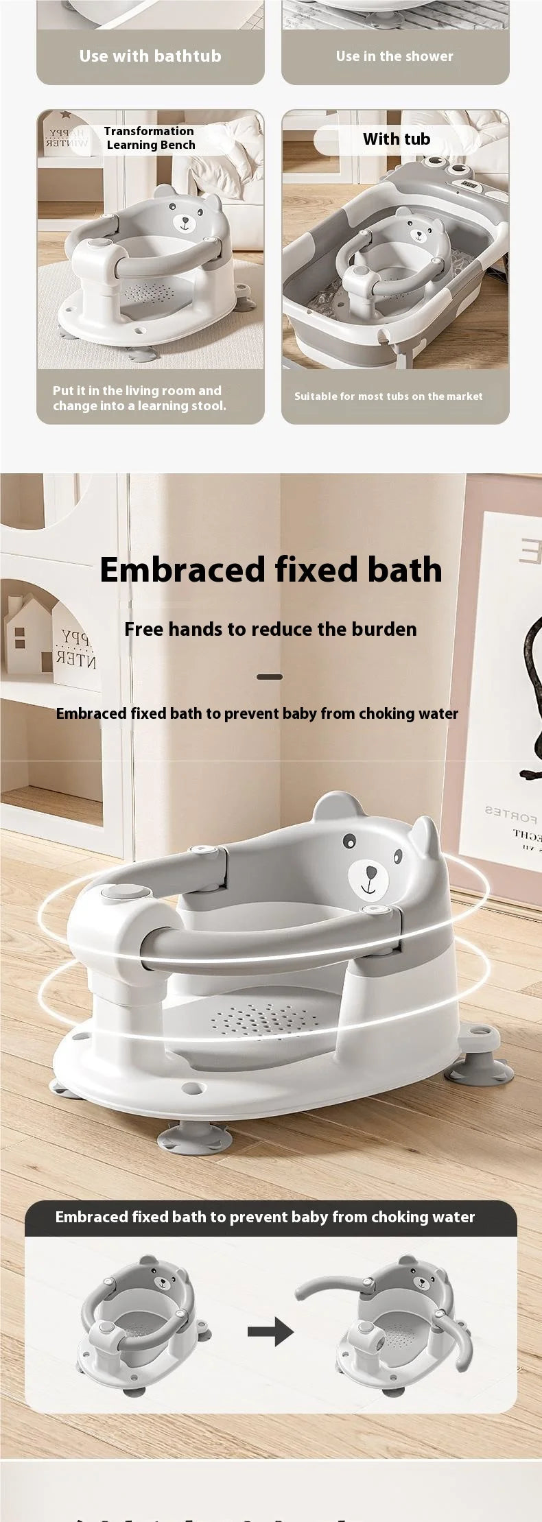 Baby Bathing Seats For Home Use Baby Bathing Artifact Lying On Newborn Bathtub Seats For Non-slip Bath Stool Bath Stool