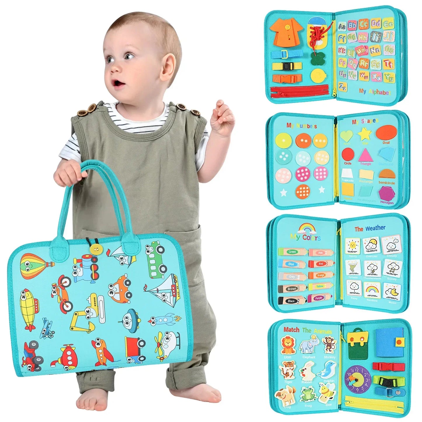 Baby Busy Board Sensory Toys Toddlers Felt Sensory Toy Preschool Learning Educational Travel Activities For Fine Motor Skills